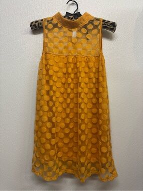 Luna Rae Women's Mustard Yellow Polka Dot Sleeveless Top Sz S (D-75)